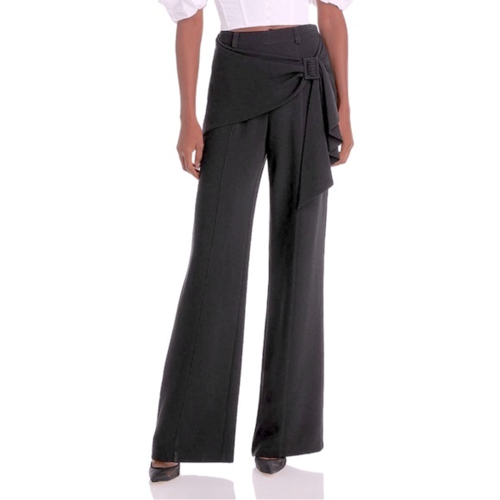Cinq à Sept Women’s Kent Pants W/Belted Draped Overlay Straight Leg Size 4 NWT
